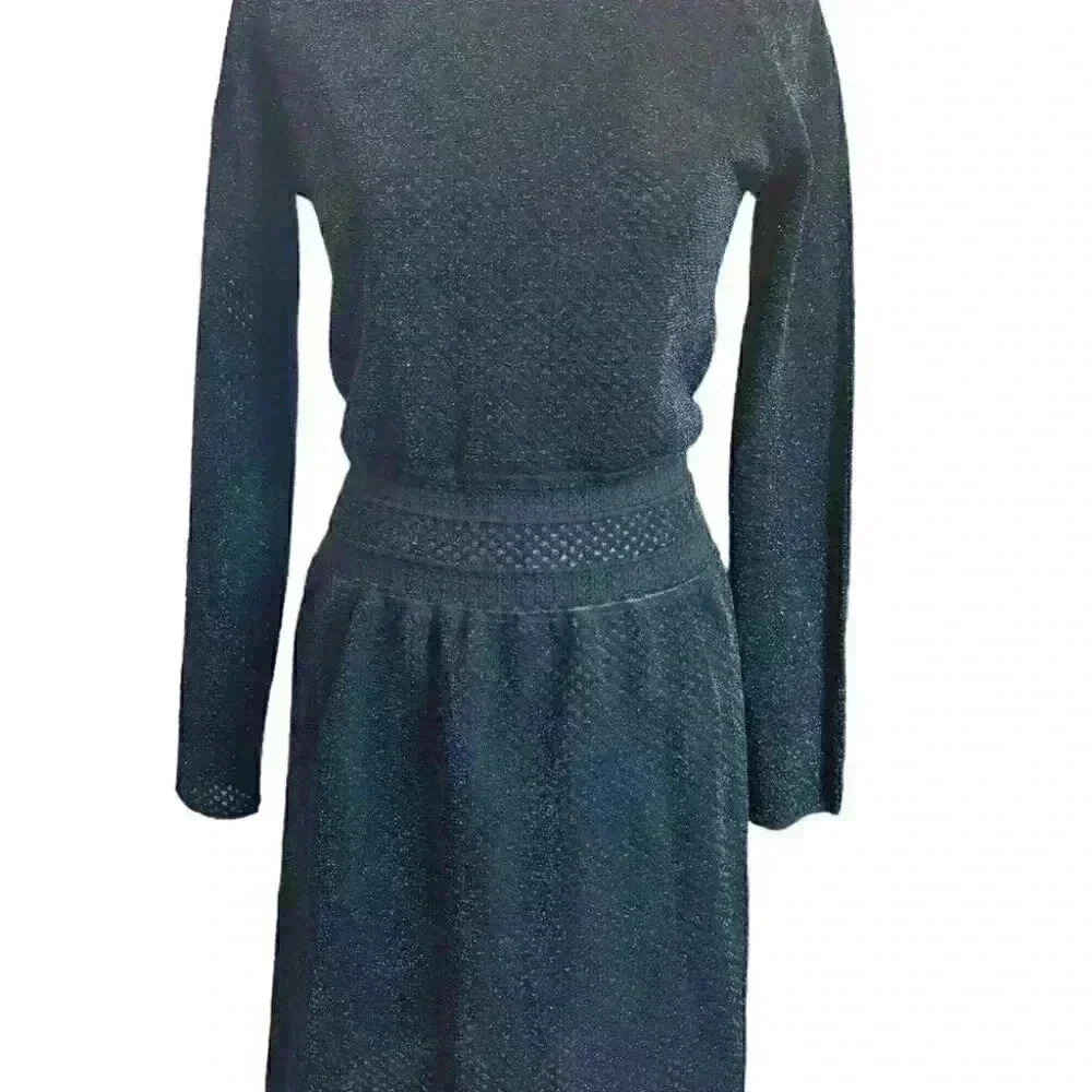 Tory Burch Women’s Isabelle Blouson Ruffle Neck Cocktail Dress Black Size Medium - Picture 9 of 12